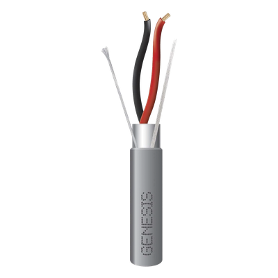2214-1109/1000 - Bobina de 305 Metros (1000 Pies) / Cable 2 x 18 AWG / Color Gris / Blindado / Riser / Aplicaciones de Audio Control de Acceso y Automatización