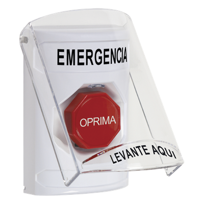 SS2322EM-ES - Botón de Emergencia / Reset con Llave / Tapa Policarbonato / 2 Relevadores Forma C / Alarma Seleccionable / LED de Estado / Interior