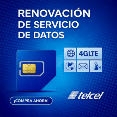 RENO10GBTELCEL - Renovación de plan anual de servicio de 10GB para SIM TELCEL