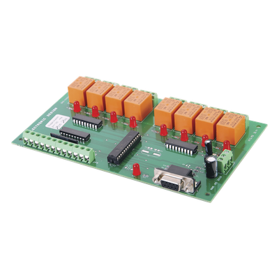 CES8 - Tarjeta de Control Programable / 8 Puertas / 8 Relevadores Aislados / RS232 / 12-24 VCC y 24 VCA / 6.725 x 4.025 pulg