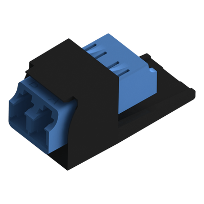 CMDSLCZBL - Módulo Acoplador LC Duplex / Fibra Monomodo OS1/OS2 / Cerámica Zirconia / 1 Espacio Mini-Com