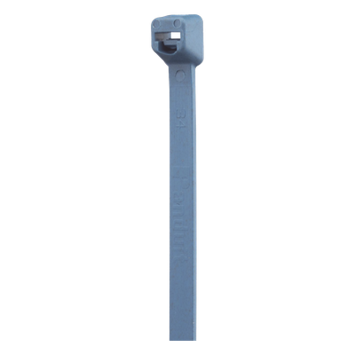 PLT2I-C96A - Brida de Cable / Nylon 6.6 Metal Detectable / 203 mm (8.0 in) Largo / 3.4 mm Ancho / 133 N (30 lb) / Antimicrobiano / Azul