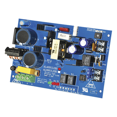 AL400ULXB2 - Fuente de alimentación tipo tarjeta / Salida seleccionable 12V@4A o 24V@3A / Respaldo con cargador integrado / Relé de supervisión / 115VAC 60Hz