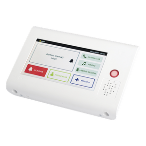 NX1021 - Terminal Inteligente para Habitación Hospitalaria / Pantalla Táctil 7" / RFID 125 kHz / VoIP SIP Bidireccional / PoE IEEE 802.3af / Bus RS485 / Carcasa Antibacteriana