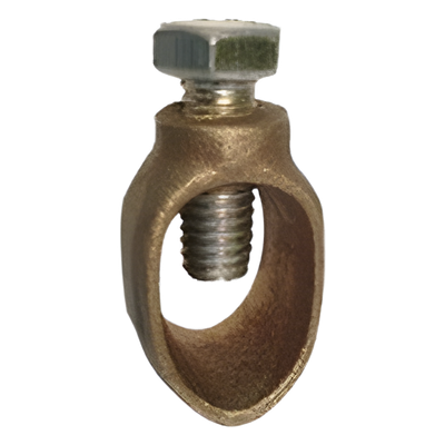 TG-SC - Conector de Tierra Física / Varilla hasta 3/4" / Cable 1/0 AWG / Bronce / Baja Resistencia Eléctrica / Jaula de Faraday