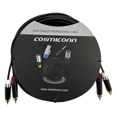 CRC03-2RM-2RM-5-001 - Cable Audio 2 RCA / Conectores Negros / Diferenciador Rojo-Blanco / 5m (16.4 ft)