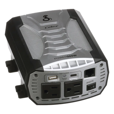 CPI500W - Inversor de Potencia / 500W Continuos / 1000W Pico / 2 Salidas AC GFCI / USB-A y USB-C Carga Rápida / Protección Pentagon / 12V DC a 115V AC