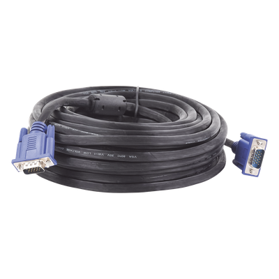 VGA-15M - Cable Extensor VGA / 15 m (49.2 ft) / Full HD 1920x1080p / Conector HD15 Macho a Macho / Blindaje Aluminio y Malla Trenzada / CCTV y Videovigilancia
