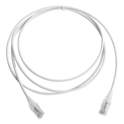 MC6-07-02-28B - Patch Cord Cat6 UTP / 28AWG / 4.0mm / 7 Pies (2.1m) / CM-LS0H / Blanco / Bulk
