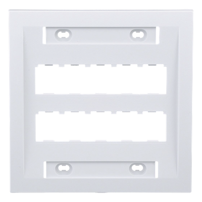 CFPE10WH-2GY - Placa de Pared Vertical / 10 Puertos Mini-Com / ABS / 4.5 x 4.5 pulg. / Blanco