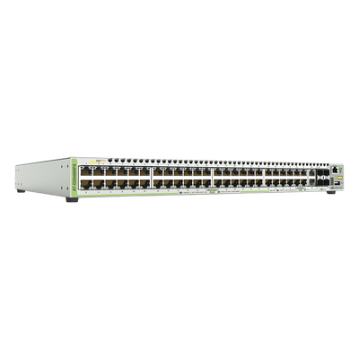 AT-GS948MPX-10 - Switch PoE+ Stackeable Capa 3, 48 puertos 10/100/1000 Mbps + 2 puertos SFP Combo + 2 puertos SFP+ 10 G Stacking, 370 W