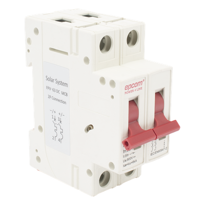 FPV632PC63 - Protector Térmico 2P / 63 A / 800 Vcc / Curva C / 6 kA / Riel DIN / Fotovoltaico