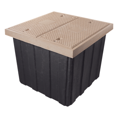 LP-REG-TEL - Registro de Fibra Óptica Carretero / 115 x 115 x 100 cm (45.28 x 45.28 x 39.37 in) / Resistencia 20 Toneladas / 2 Tapas / Uso Vehicular Pesado