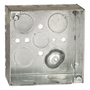 HUB-231 - Caja Cuadrada Galvanizada / 4 x 4 in / Profundidad 2.425 in / 11 Entradas / 30.3 in³ / Resistente al Fuego