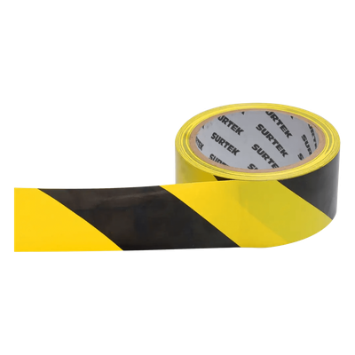 SYS-138060 - Cinta de Señalización / Adhesivo Acrílico / Espesor 0.105 mm / Ancho 48 mm / Largo 18 m / Colores Amarillo-Negro / Alta Visibilidad