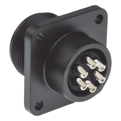 654-MS3102A14S-6S - Conector Hembra Circular / 6 Terminales / Aluminio / -55°C a +125°C / Acoplamiento Roscado / 1.8 pies