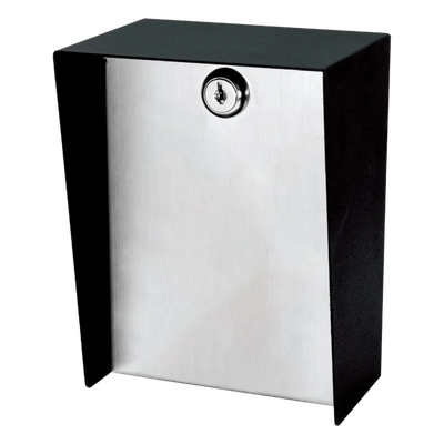 BP-601 - Gabinete para Montaje en Poste / Acero 1.2 mm / Pintura en Polvo / IP65 / Placa Frontal de Acero Inoxidable / 128x170x94 mm