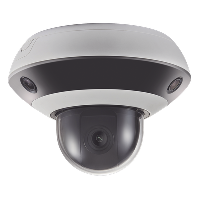 DS-2PT3326IZ-DE3(B) - Mini Domo PanoVu 2 Megapixel / 1 PTZ 4X Zoom + 3 Lentes Panorámicos 360° / H.265 / 10 mts IR / Uso en Interior / PoE+ / dWDR / Micro SD