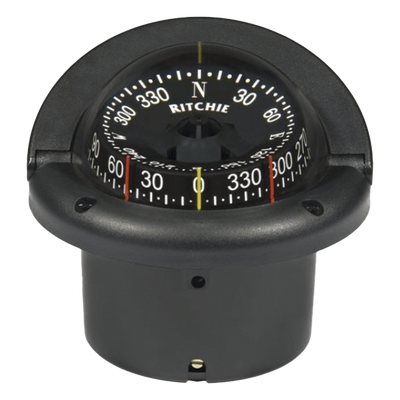 HF-743 - Brújula para timonel / Esfera abierta 3.75" (95 mm) / Iluminación nocturna verde / Orificio de montaje 4" (102 mm)