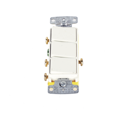 HUB-RCD-111W - Interruptor Residencial / 15 A / 120 V CA / 3 Polos Unipolares / Cableado Lateral / 49 pies