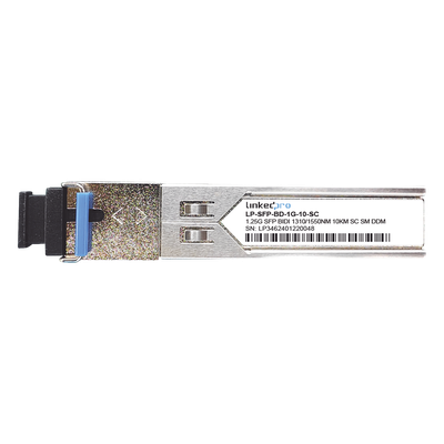 LP-SFP-BD-1G-10-SC - Transceptor SFP Bidireccional / 1.25 Gbps / Monomodo 10 km (6.2 mi) / 1310 & 1550 nm / Conector SC/UPC Simplex / Hot-Pluggable / DDM / 2 Piezas