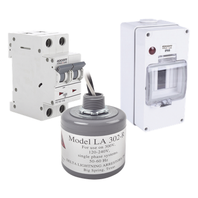 PL10ACA - Kit de Centro de Carga CA / Supresor de Picos / 400 Vca / 10 A / 2 Polos / 5 ns
