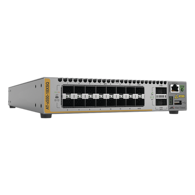 AT-X550-18XSQ-10 - Switch Stackeable Capa 3 / 16x SFP+ 1/10G / 2x QSFP 40G / 357.1 Mpps / 1U Rackmount