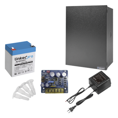 KIT16B3LK5 - Kit con fuente PLB3 con salida de 12 Vcc a 4 Amper, incluye transformador y batería de 12 V a 5.5 Amper