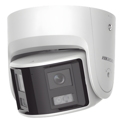 DS-2CD2347G2P-LSU/SL(C) - Cámara Turret IP Panorámica / 4 Megapixel / Dual Lente 2.8 mm / 180° / Color 24/7 / Luz Blanca 30 m (98.4 ft) / WDR 130 dB / IP67 / PoE