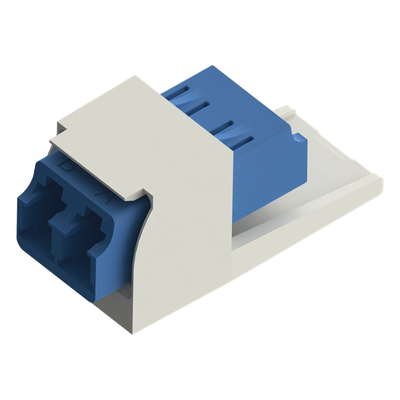 CMDSLCZIW - Módulo Acoplador / LC Duplex / Fibra Monomodo OS1/OS2 / Mini-Com / Cerámica Zirconia / Blanco Mate