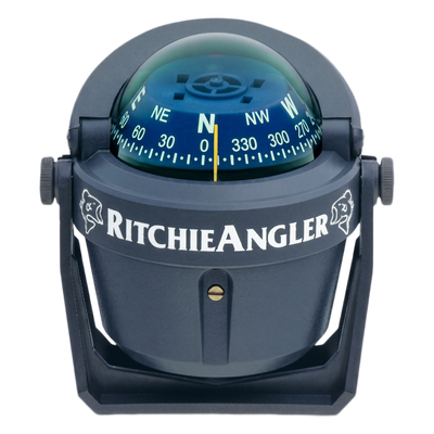 RA-91 - Brújula de Navegación Marítima / Dial 70 mm Azul Alta Visibilidad / Iluminación Nocturna Verde / Montaje Bracket Ajustable / Acabado Gris Anti-Reflejo / 100 % Reparable