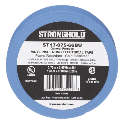 ST17-075-66BU - Panduit Cinta Eléctrica Aislar ST17-075-66BU, Grosor 0.18mm, Ancho 19mm, 20.12m Largo, Color Azul