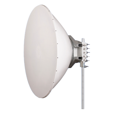 JRC38DDMIMO - Antena direccional Alto Rendimiento / Parábola profunda para mayor aislamiento al ruido /6 ft / 4.9 a 6.4 GHz / / Ganancia de 38 dBi / Soporte de acero inoxidable / Polaridad en 90 ° y 45 ° / Incluye montaje.