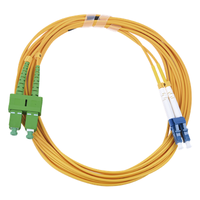 LP-FO-D-LCU-SCA-03 - Jumper de Fibra Óptica / Monomodo 9/125 / LC/UPC-SC/APC / Dúplex / 2.0 mm PVC / 3 m (9.84 ft) / Amarillo