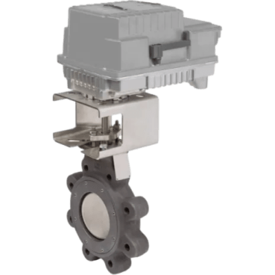 VH2L6UESH/M - Válvula mariposa lugged / 6 pulgadas ANSI 150 / 2 vías / actuador flotante-2 posiciones 24-240 VAC / fail-safe cierre por defecto