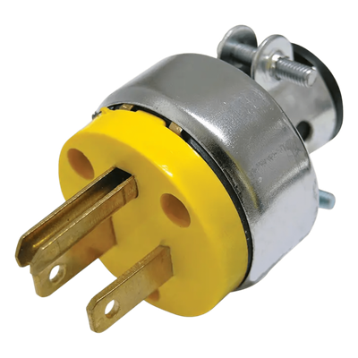 SYS-136507 - Clavija Blindada con Abrazadera Aterrizada / 15 A / 125 V / 50/60 Hz / ABS-Metal / 37 mm / Amarillo