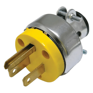 SYS-136507 - Clavija Blindada con Abrazadera Aterrizada / 15 A / 125 V / 50/60 Hz / ABS-Metal / 37 mm / Amarillo