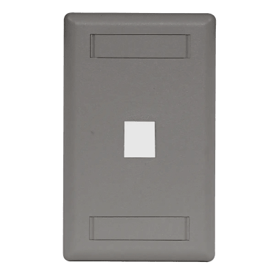 HUB-IFP-11O-W - Placa de Montaje a Pared / 1 Puerto / 1 Espacio / Color Almendra Claro / UL 94V-0