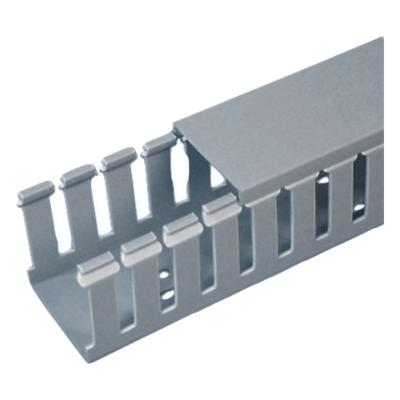 FC2X2LG2 - Canaleta Ranurada Tipo F / 2.25 x 2.12 x 6.56 pies / PVC Gris