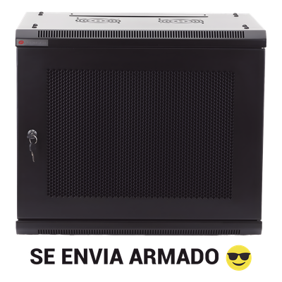 PSTC-09-645BDP - Gabinete de Pared 19in / 9UR / 450mm (17.7in) Profundidad / Puerta Perforada / 60kg Carga