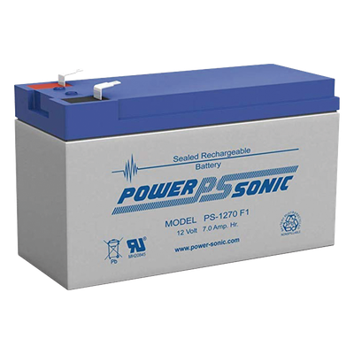 PS-1270-F1 - Batería de Respaldo / 12V / 7 Ah / Tecnología AGM/VRLA / Terminales F1 / 5 Años Vida Útil / UL Reconocida