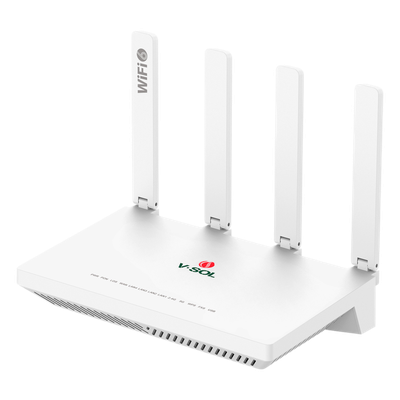 V2804-AX15-R - ONU xPON Wi-Fi 6 AX1500 / 4 Puertos Gigabit / Puerto PON SC/UPC / 4 Antenas 5 dBi / 18W / 10.2 × 6.2 × 1.8 in