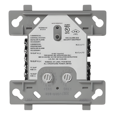 MDF-300 - Módulo Monitor Direccionable Dual / 2 Circuitos IDC Clase B / Alimentado por Lazo SLC / 15 a 32 VCC / Caja 4 Pulgadas