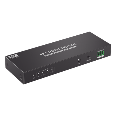 TT401-8K - Conmutador HDMI / 4 Entradas 1 Salida / 8K@60Hz / 48 Gbps / HDMI 2.1 / Control IR y RS-232