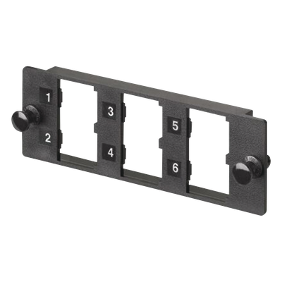 FMP6 - Placa Modular / 6 Puertos Mini-Com / Fibra Óptica, Cobre, Audio y Video / 109.2 mm (4.3') Ancho / Negro