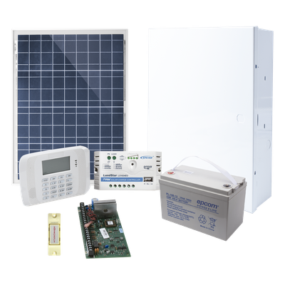 VISTA48SOLAR - Kit de alarma / Panel VISTA-48LA / Alimentación solar / Teclado con receptor inalámbrico / 3 particiones