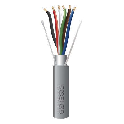 2206-1109/1000 - Bobina de 305 Metros (1000 Pies) de Cable / 6 x 22 AWG Blindado / Riser / Color Gris / Para Aplicaciones de Audio, Seguridad y Control