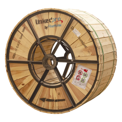 OC-ADSS-12C-S100/4KM - Cable de Fibra Óptica Aérea ADSS / Monomodo G.652D / 12 Hilos / Span 100 m / 4 km / Anti-Tracking 110 kV / 2500N Tensión / -20°C a +65°C / HDPE Exterior