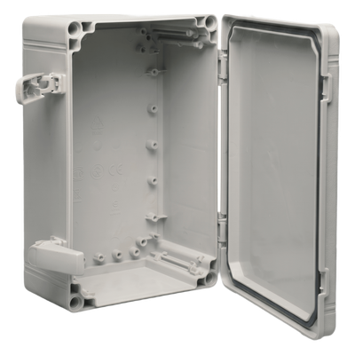 Q604018ABI - Gabinete Industrial Tipo 4X / 600 x 400 x 180 mm (23.62 x 15.75 x 7.09 in) / ABS / IP66 / Tapa Opaca con Tornillos / Rieles Internos Ajustables / RAL 7035