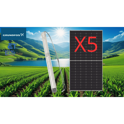Grundfos Kit De Bombeo Solar/ Bomba 2.5 Kw / 5 Módulos Solares 610w KIT15SQF290610WB